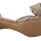 Elegant Pink Satin Crystal Bow Heels