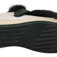 Elegant White Leather Fur-Trimmed Sneakers