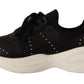 Chic Black Lace-Up Leather Sneakers