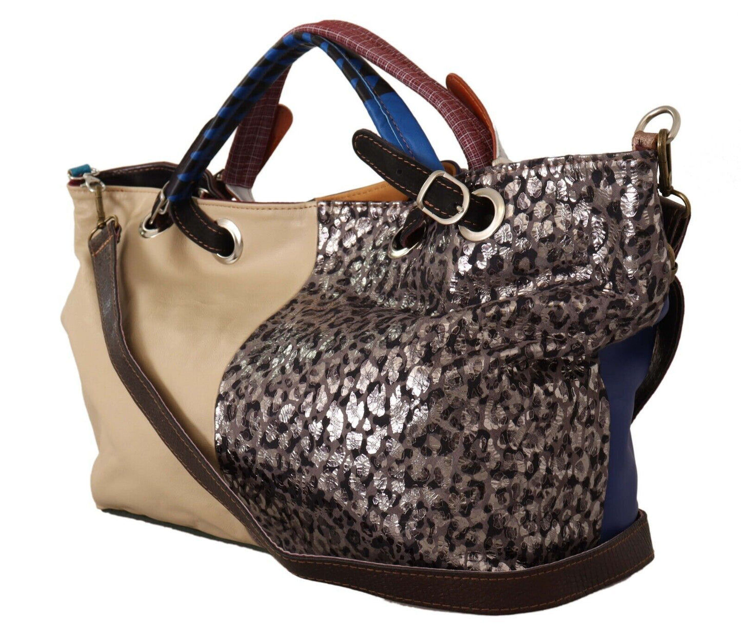 Chic Multicolor Leather Shoulder Tote Bag