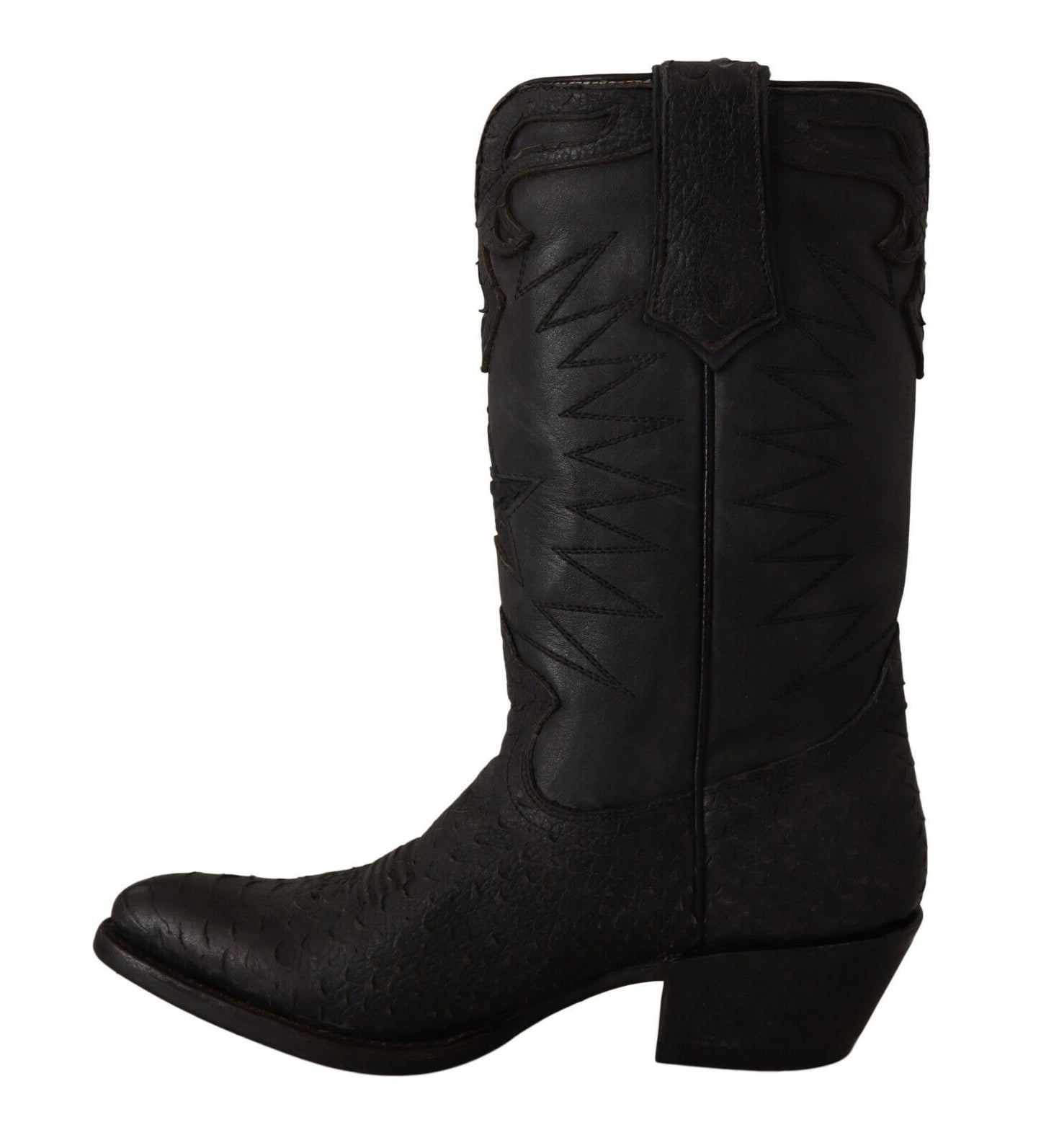 Sleek Mid Calf Leather Boots