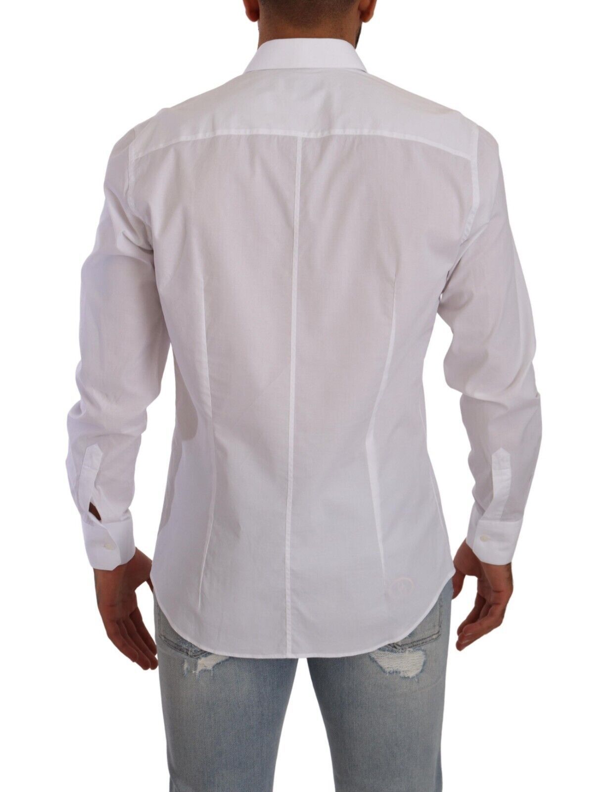 Elegant White Slim Fit Martini Dress Shirt