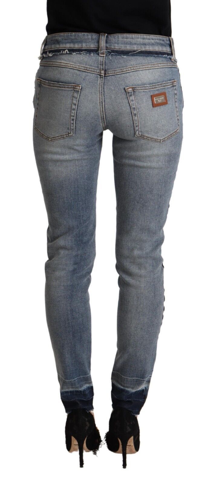 Elegant Slim Fit Distressed Denim Jeans