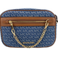 Jet Set East West Denim Signature Zip Chain Crossbody Bag Purse