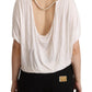 White Short Sleeves Gold Chain T-shirt Top