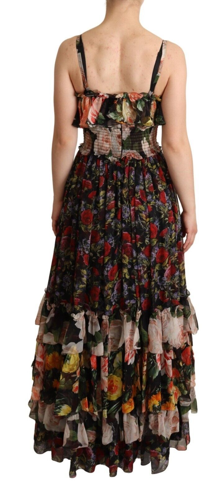 Exquisite Floral Empire Silk Long Dress