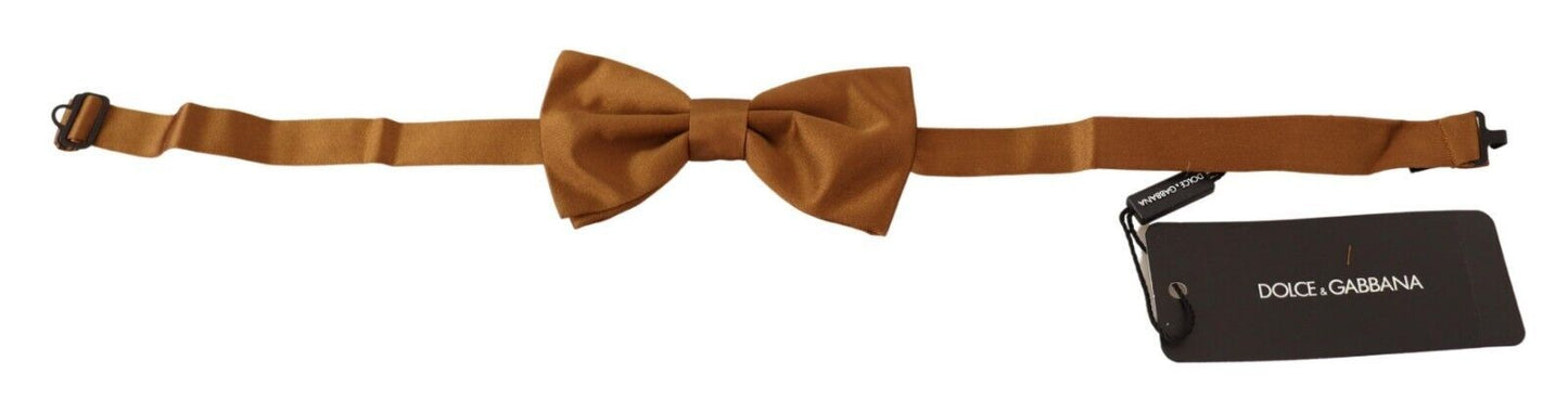 Elegant Silk Brown Bow Tie