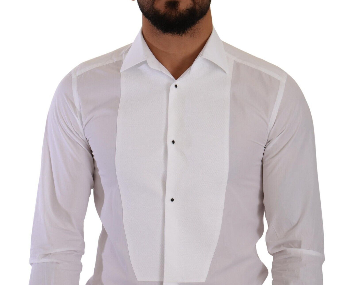 Elegant White Slim Fit Tuxedo Shirt