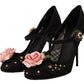 Elegant Floral Crystal Mesh Pumps