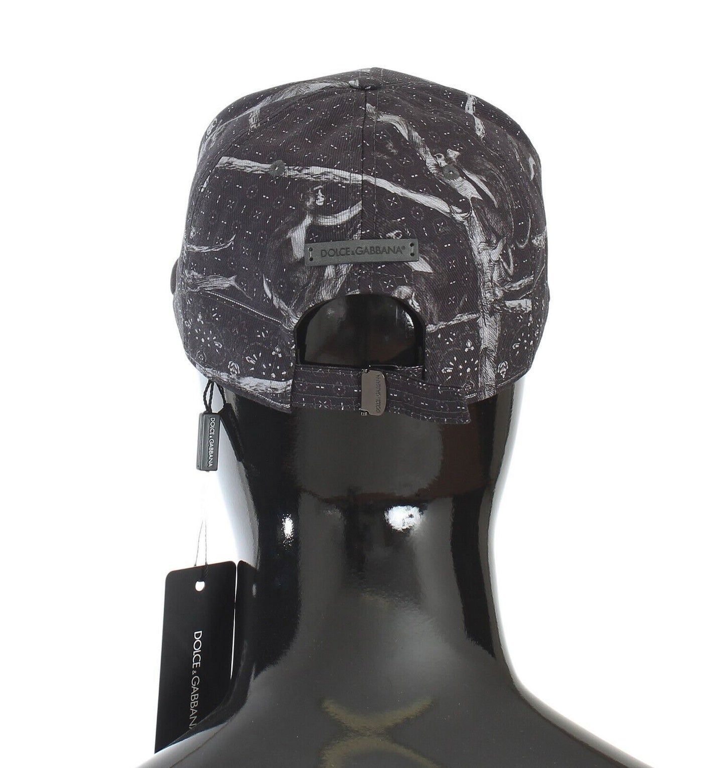 Chic Monkey Print Baseball Cap Dark Grey