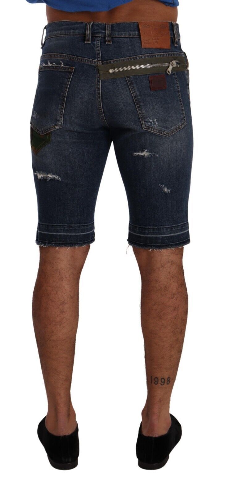 Elegant Dark Blue Denim Shorts for Men