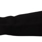 Black Knitted Fingerless Elbow Length Gloves