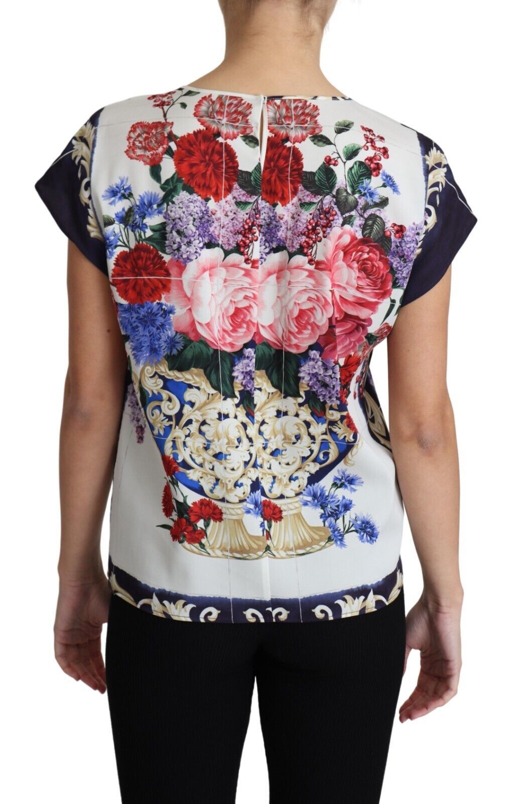 Elegant Silk Blend Floral Print Blouse