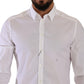 White GOLD Cotton Blend Dress Men Formal Shirt