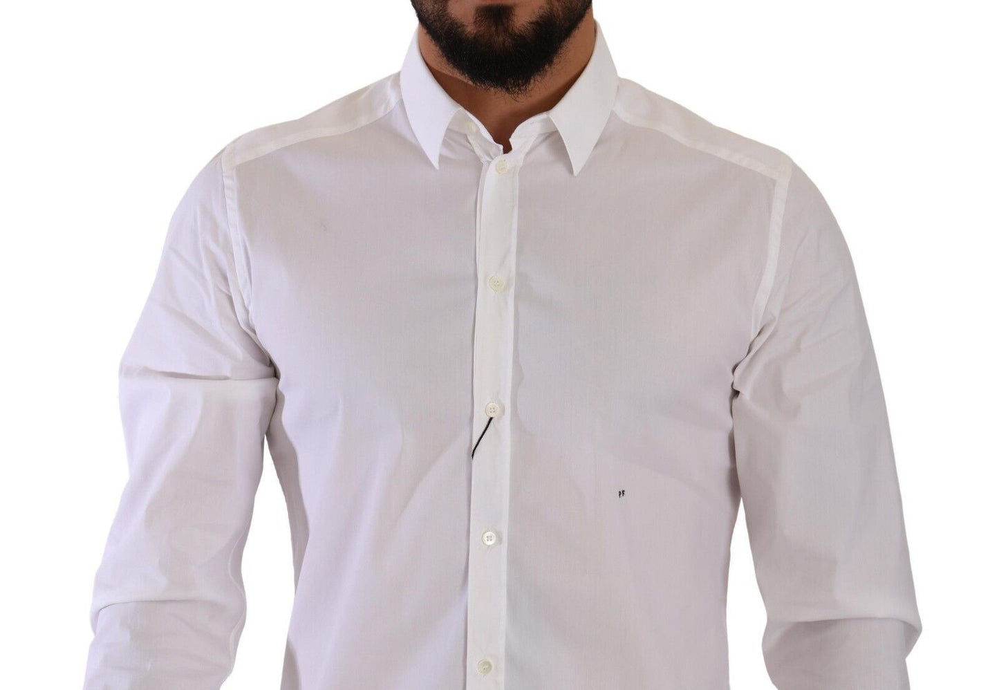 White GOLD Cotton Blend Dress Men Formal Shirt