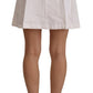 White High Waist A-line Mini Cotton Skirt