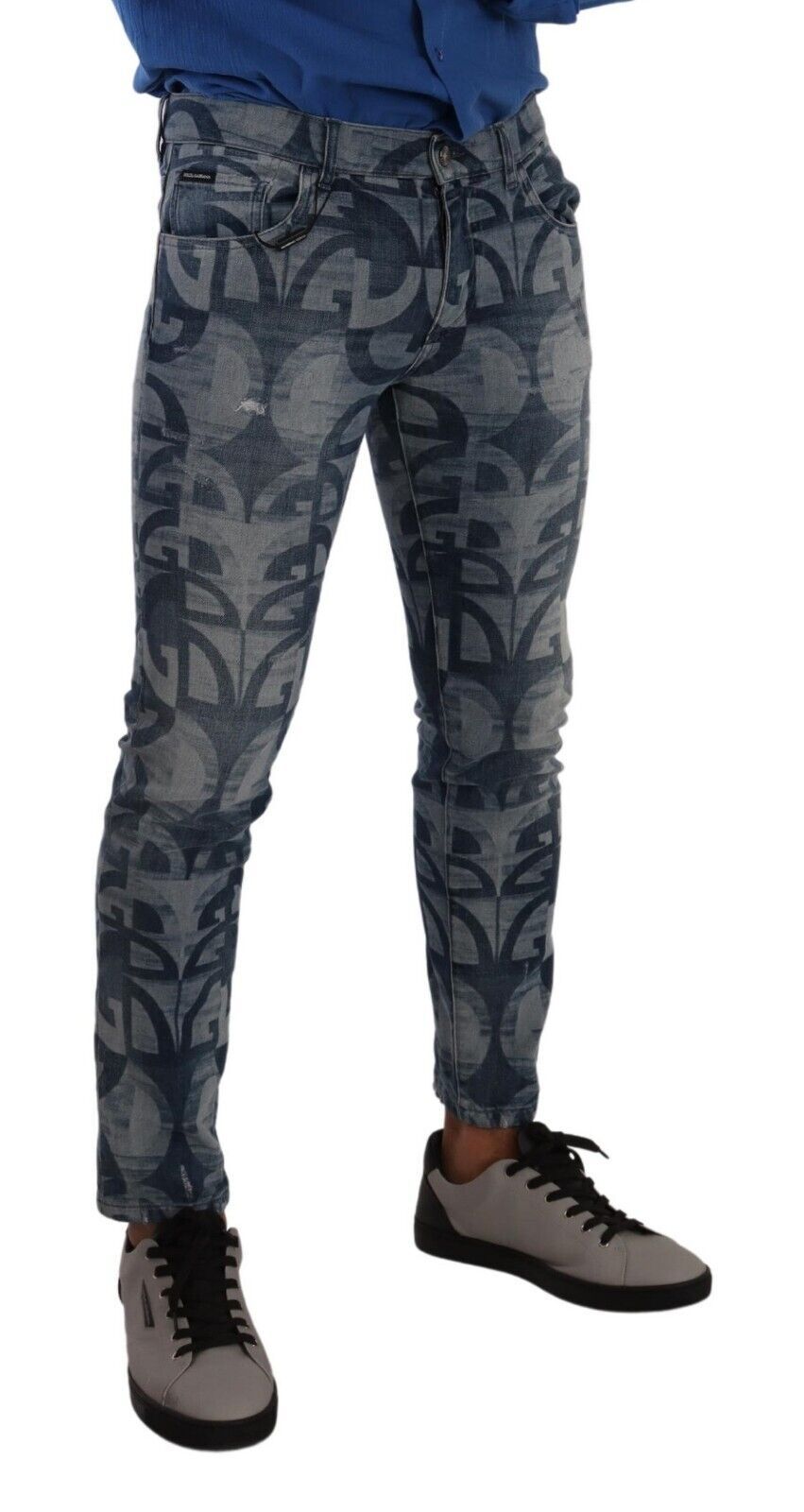 Slim Fit Logo Printed Denim Jeans