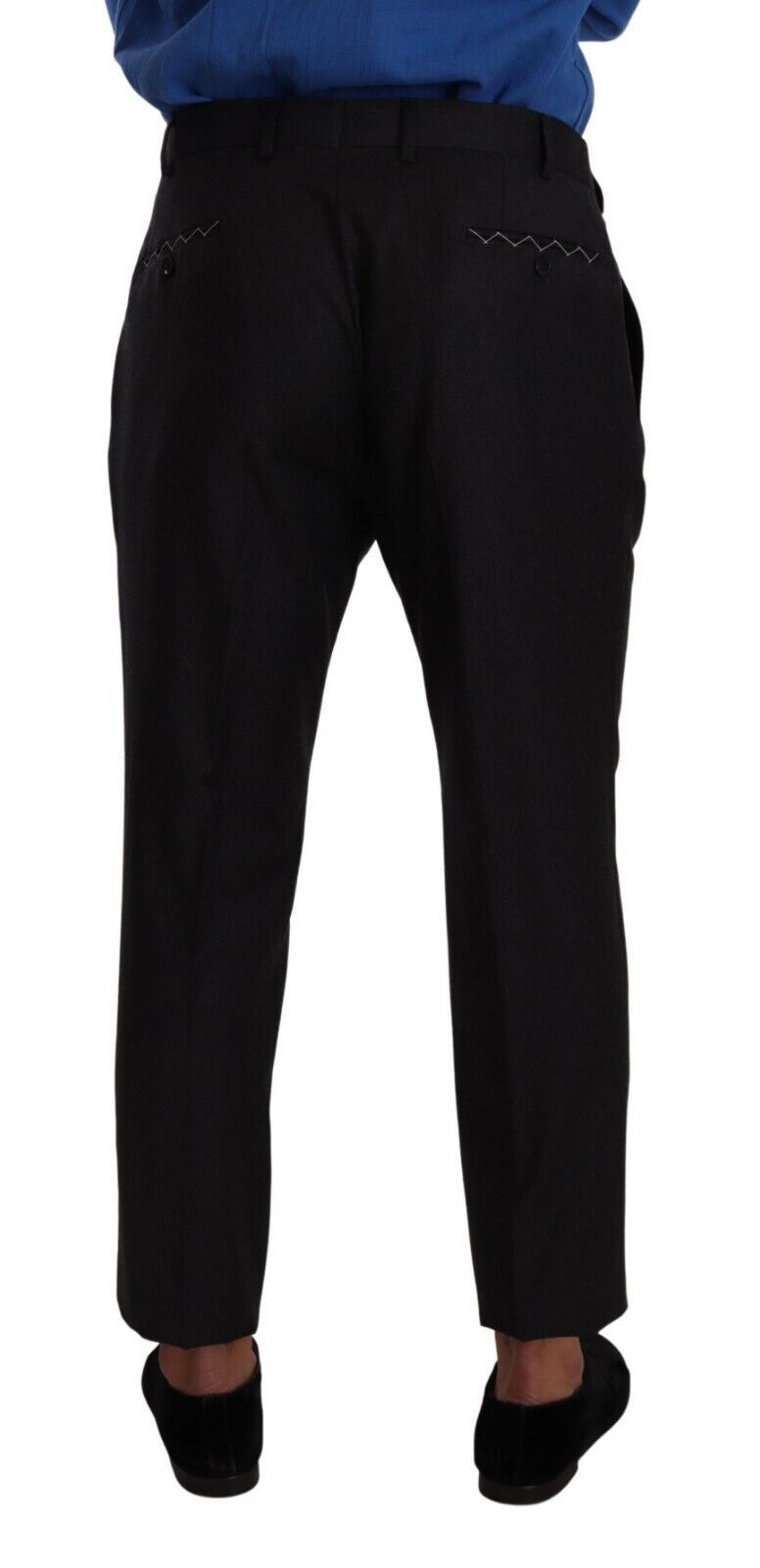 Elegant Black Cotton Dress Pants