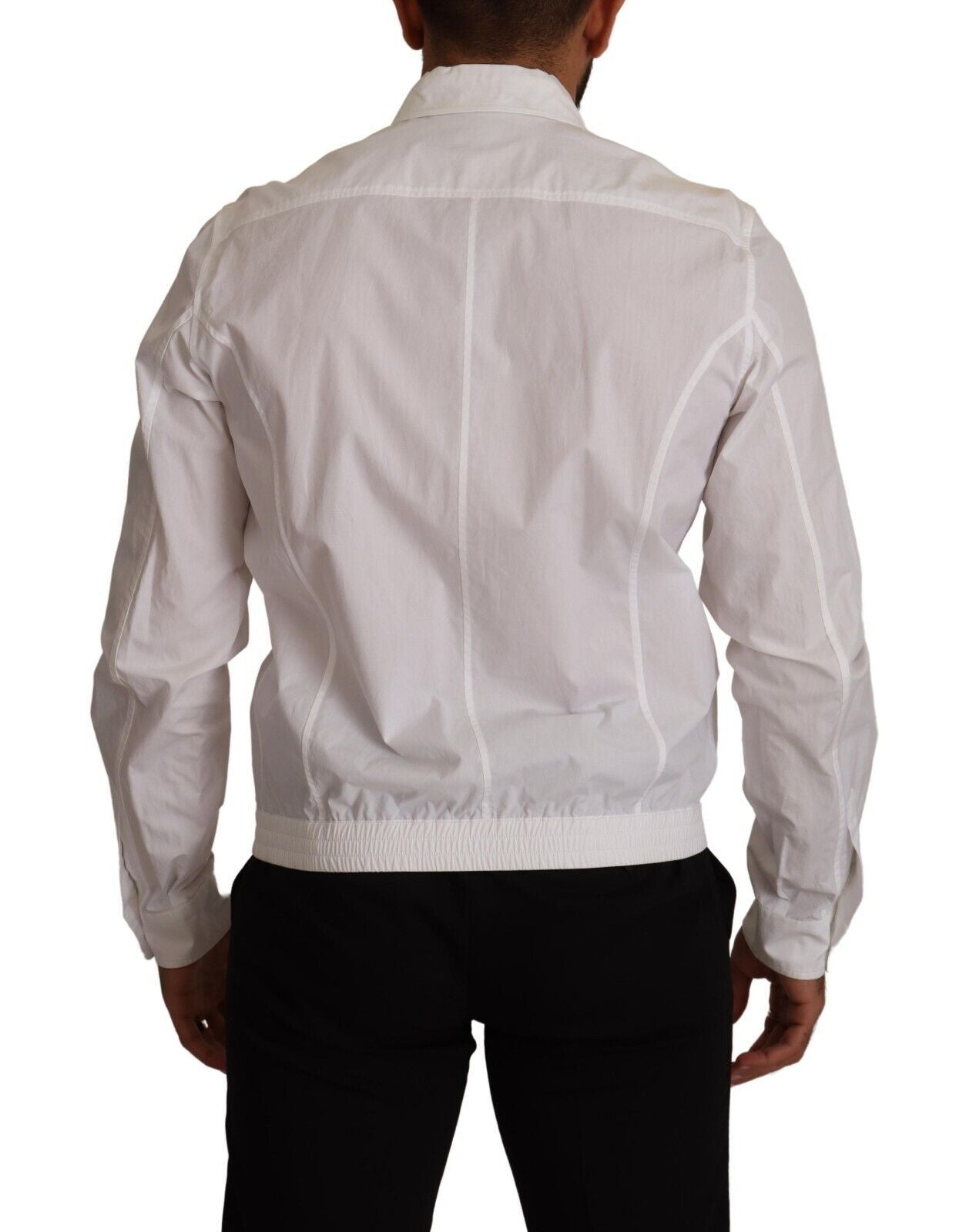 White Cotton Button Down Men Collared Shirt