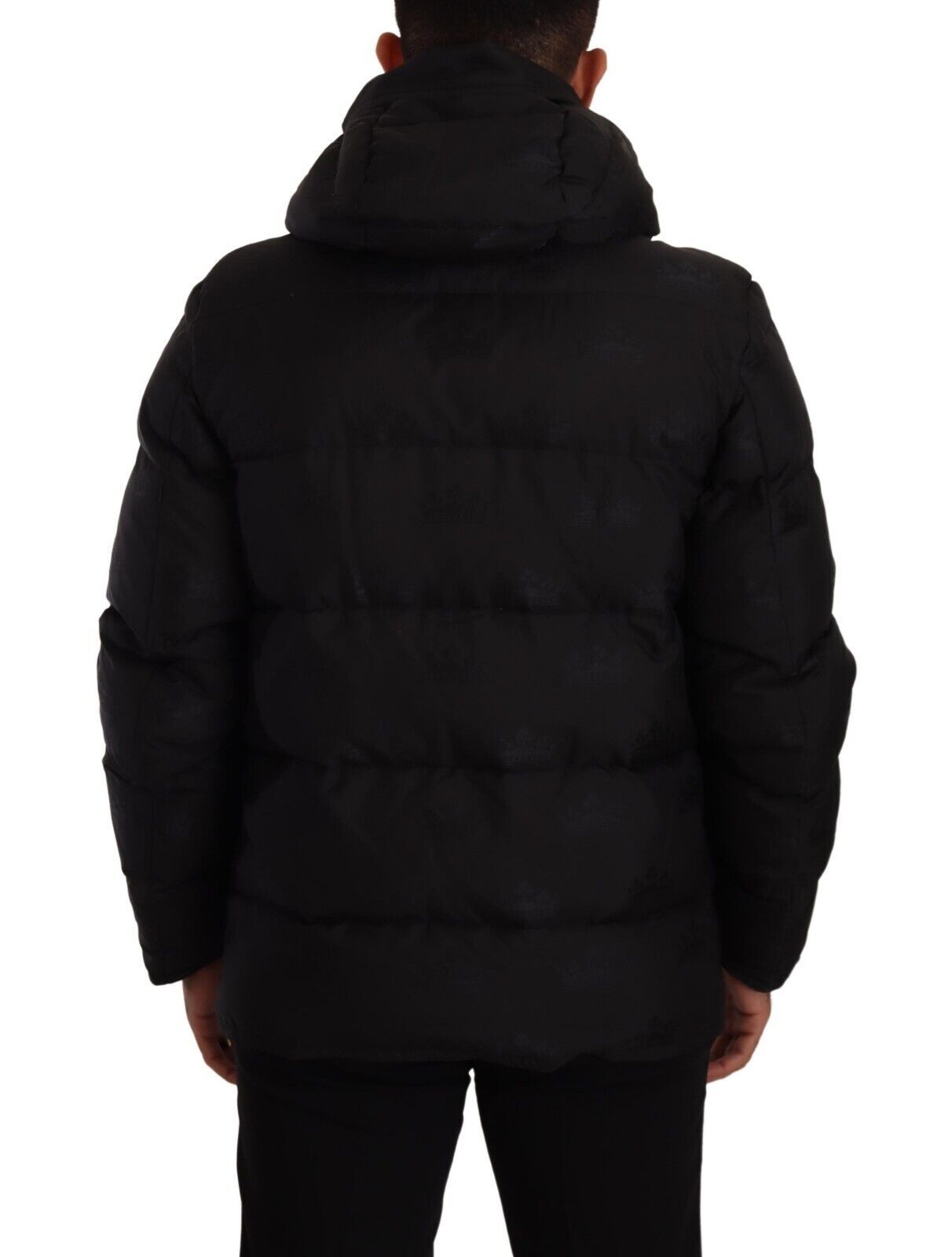 Elegant Black Parka Hooded Jacket