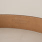 Elegant Bordeaux Leather Belt with Gold Buckle