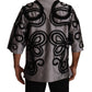 Silk Crew Neck Tee with Sacred Heart Embroidery
