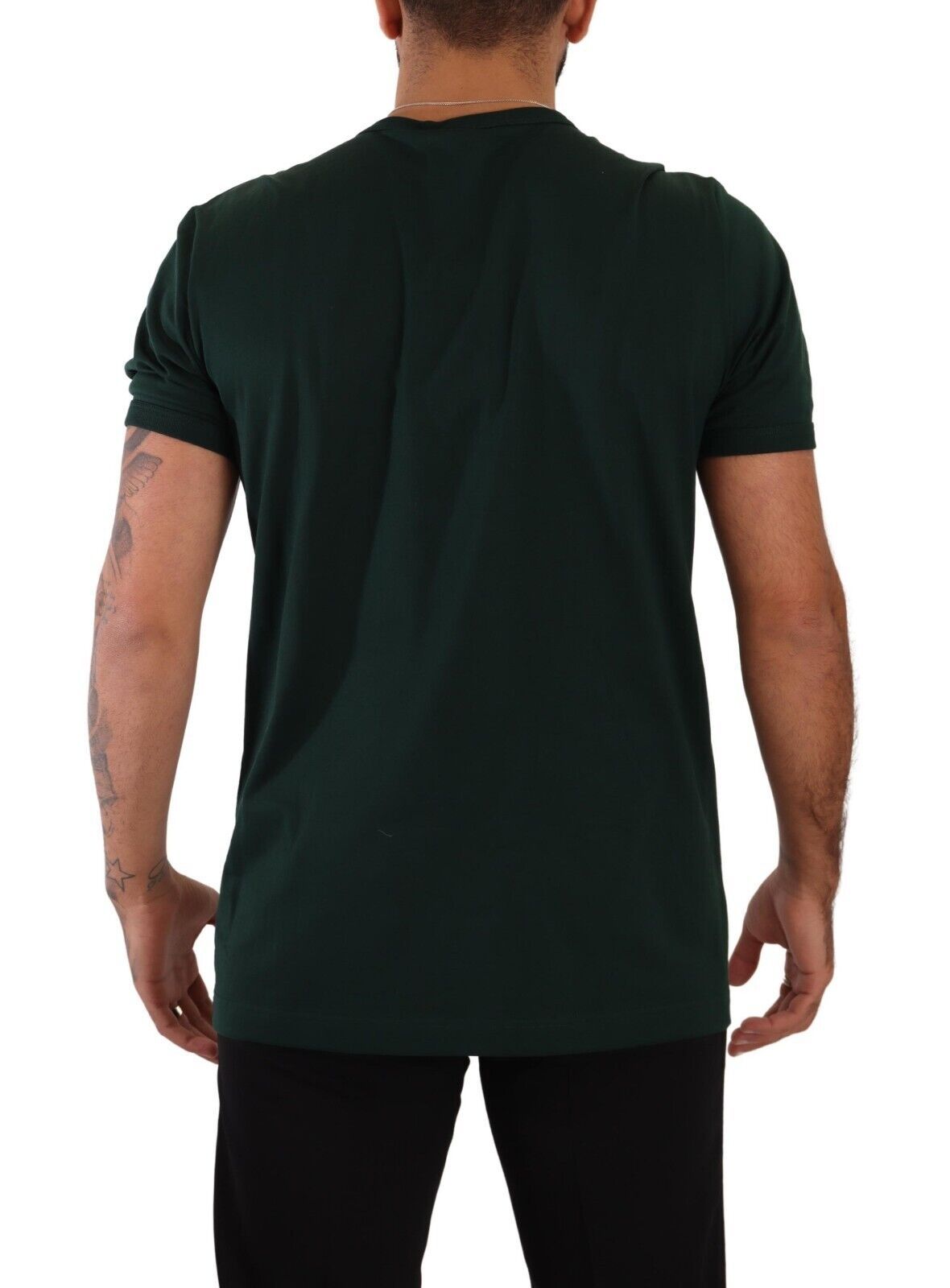 Elegant Dark Green Crew Neck Tee