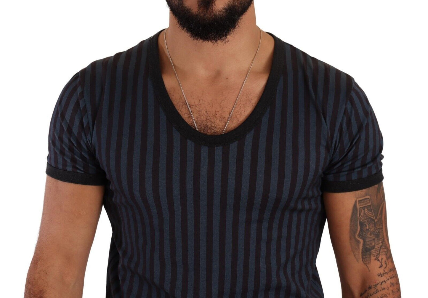 Elegant Striped Cotton T-Shirt