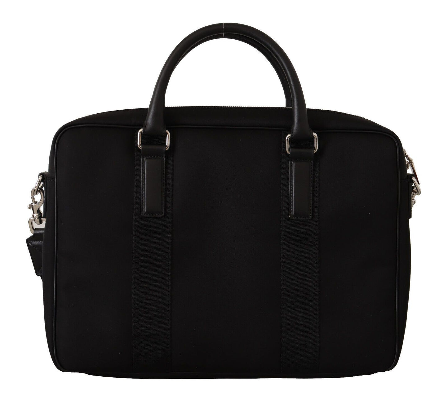 Sleek Black Leather Messenger Bag for Men