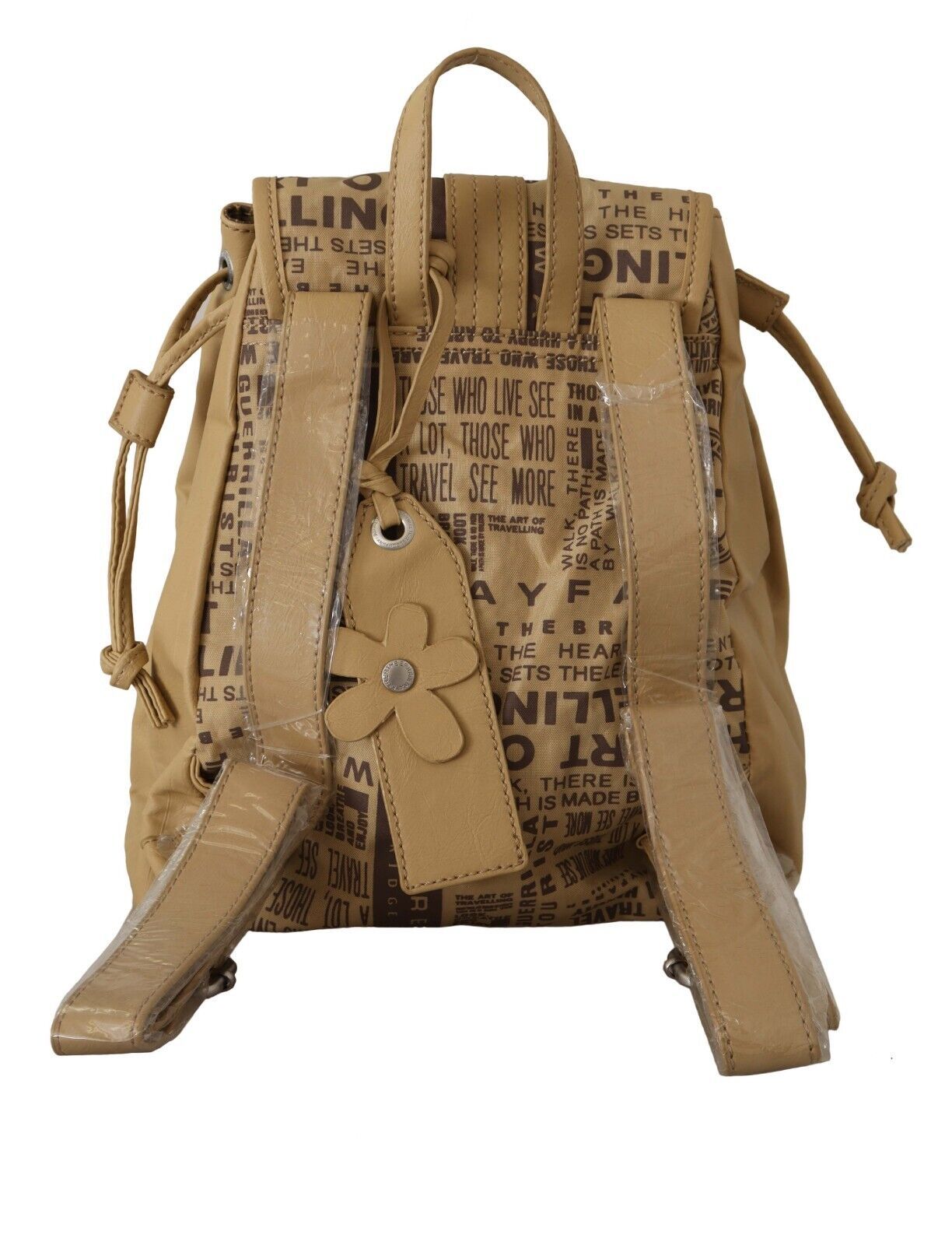 Chic Beige Fabric Backpack Bag