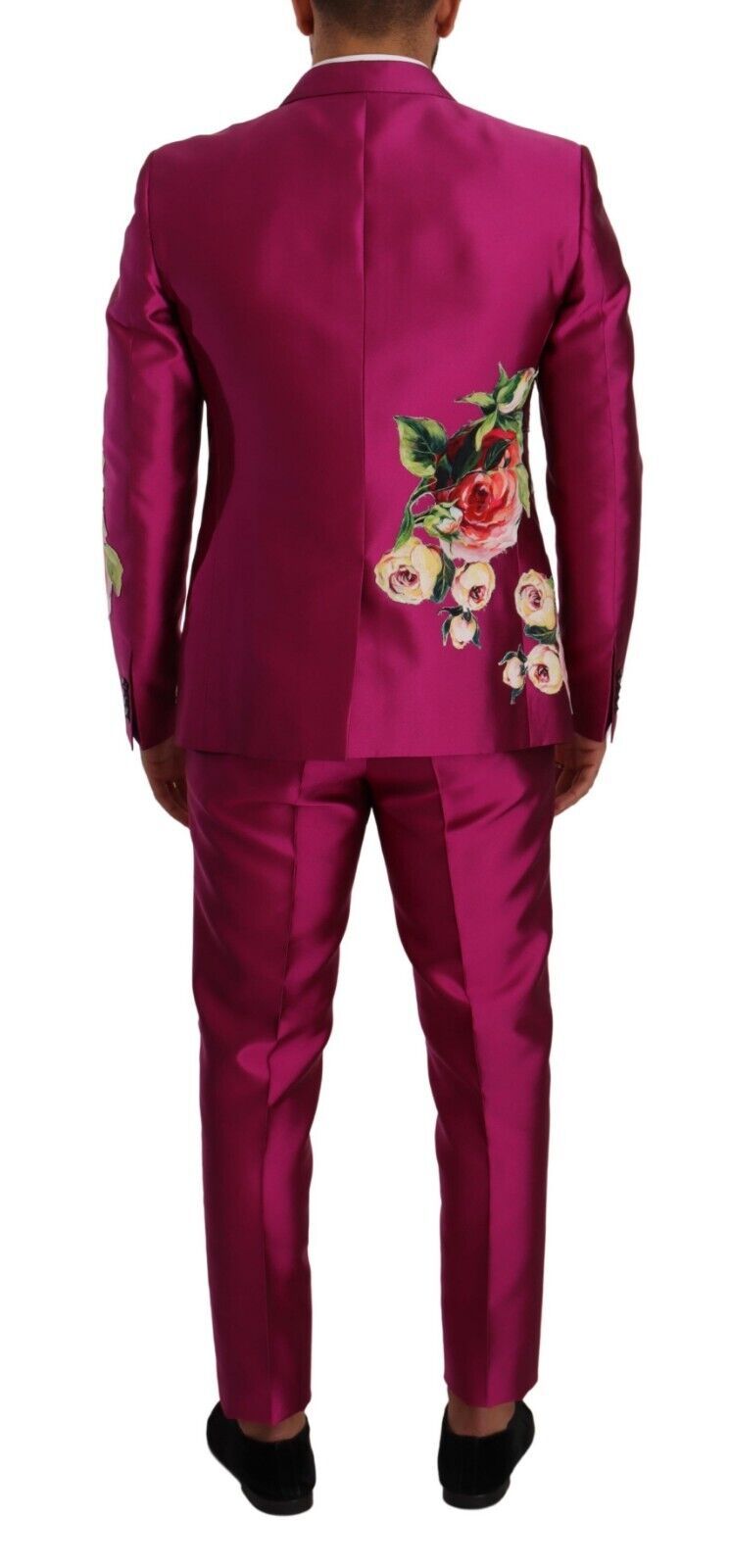 Elegant Pink Silk Martini Three-Piece Suit