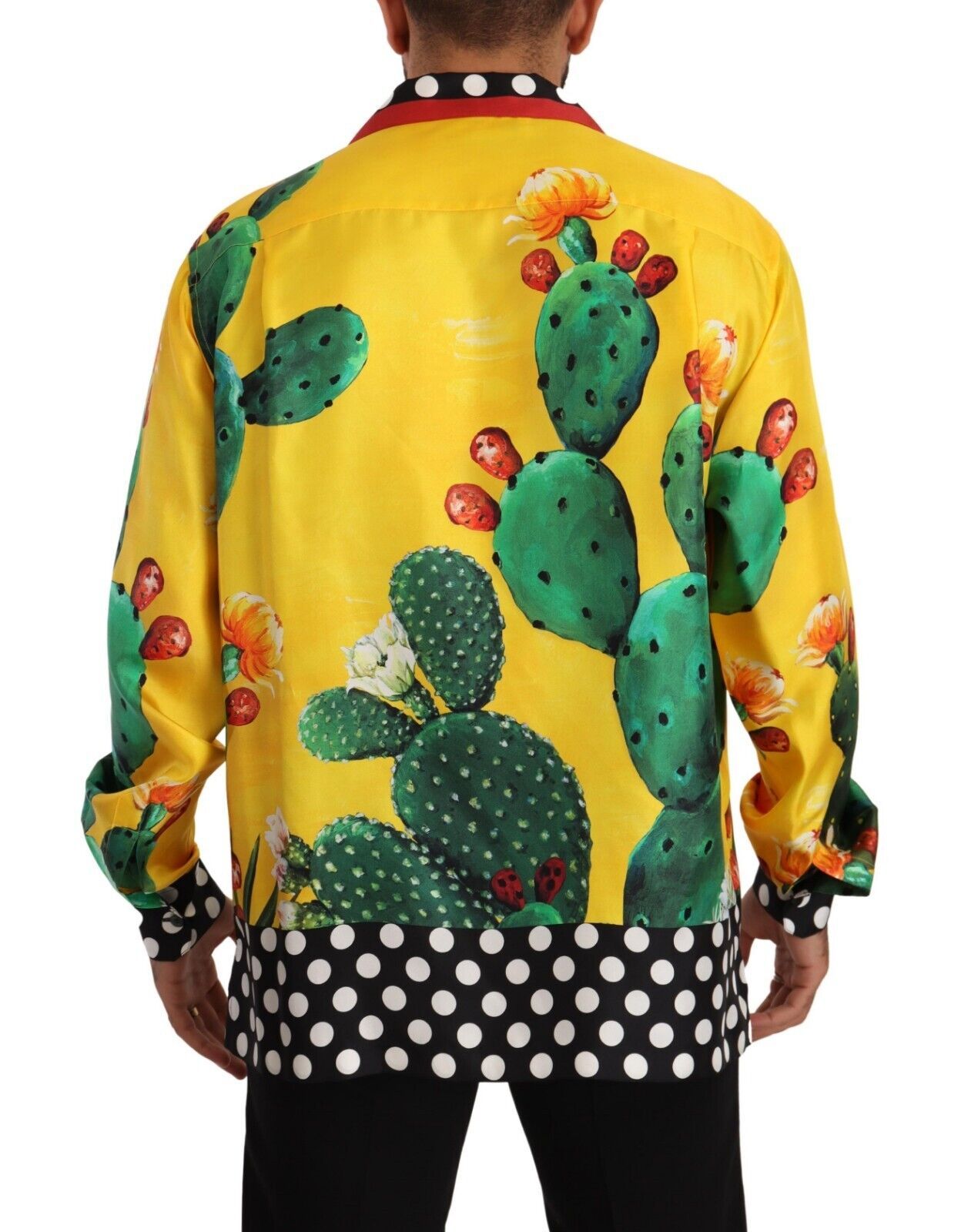 Multicolor Silk Oversize Cactus Print Shirt
