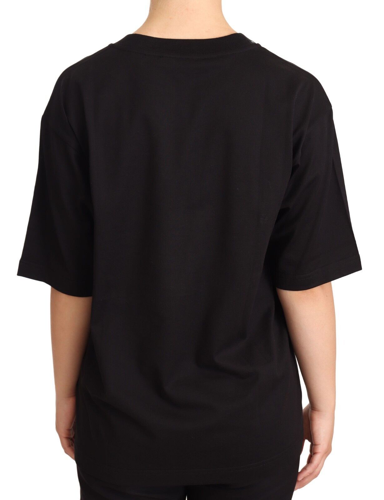 Glamorous Black Gold Motif Cotton Tee