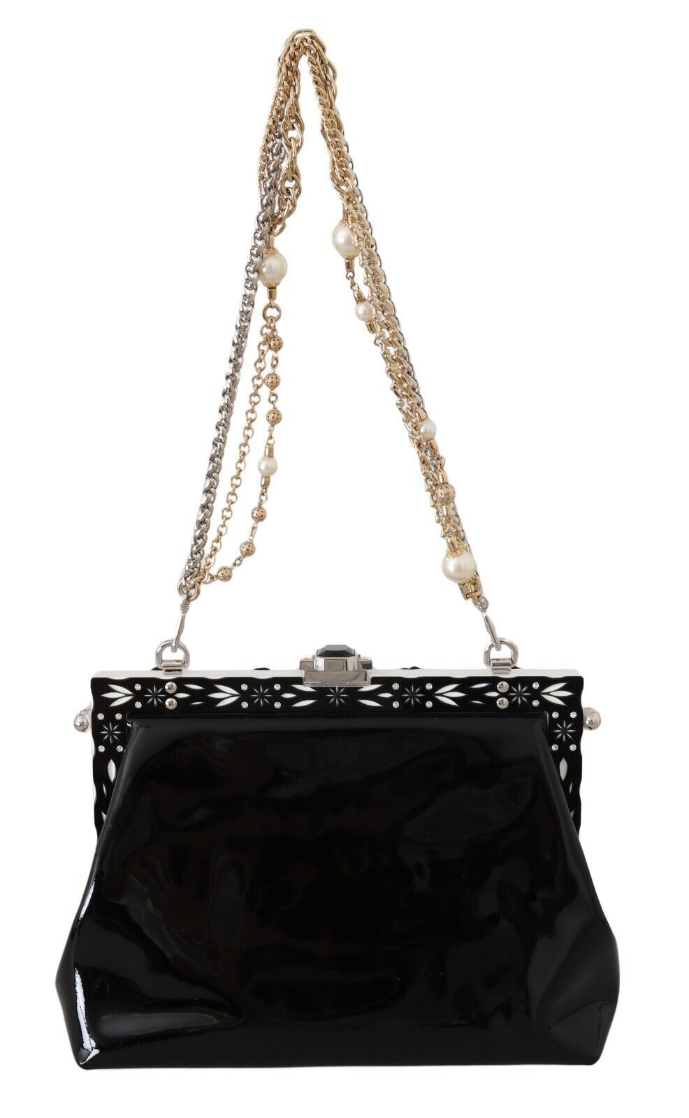 Elegant Evening Clutch With Crystals and Chain