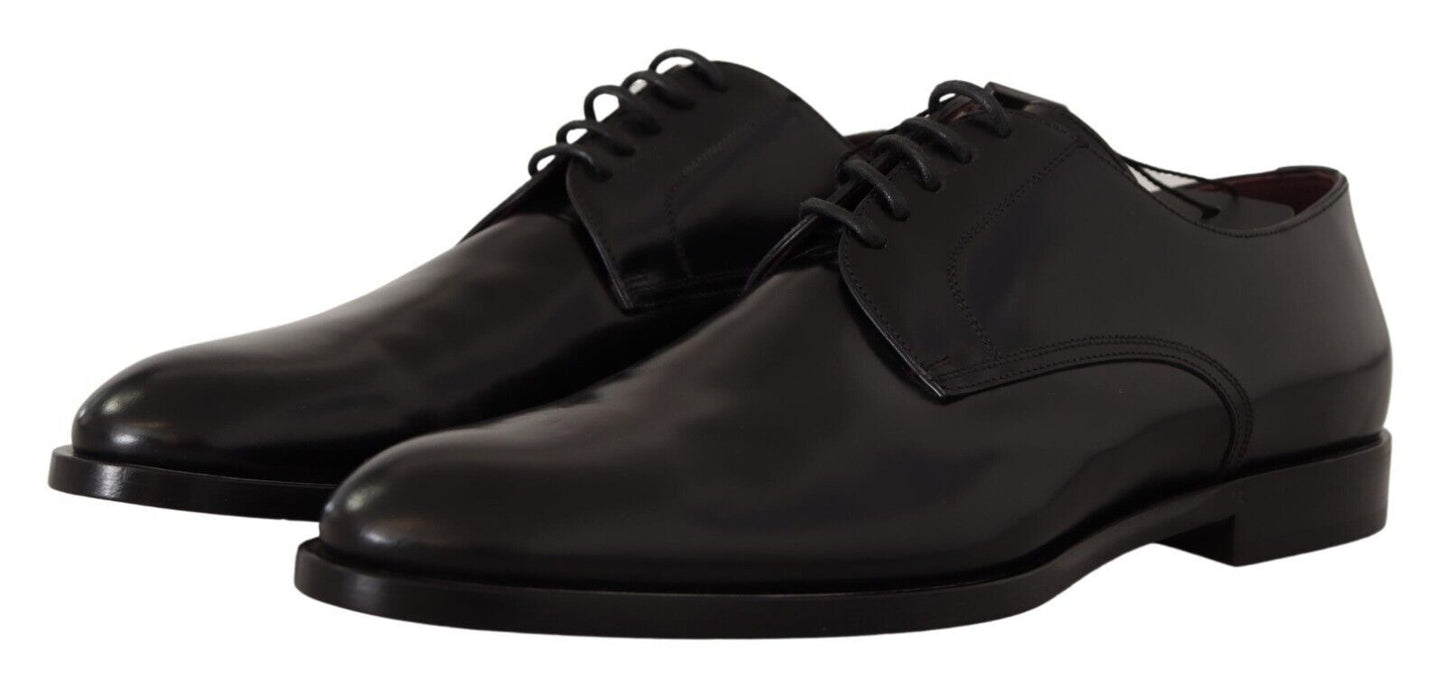 Elegant Black Leather Derby Formal Shoes