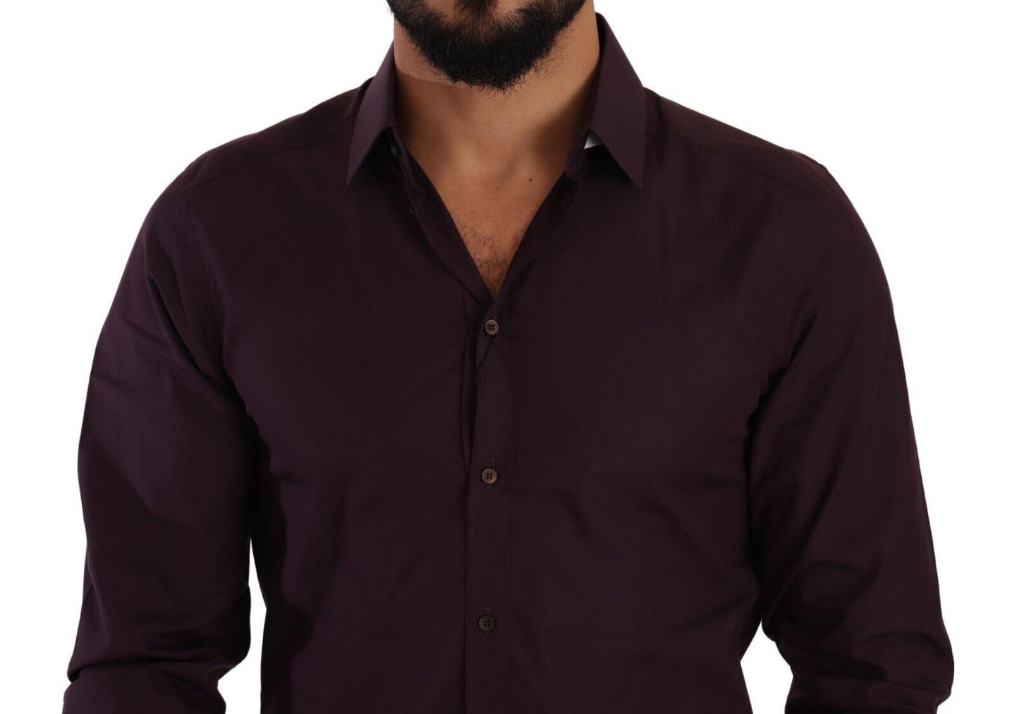 Elegant Purple Cotton Dress Shirt