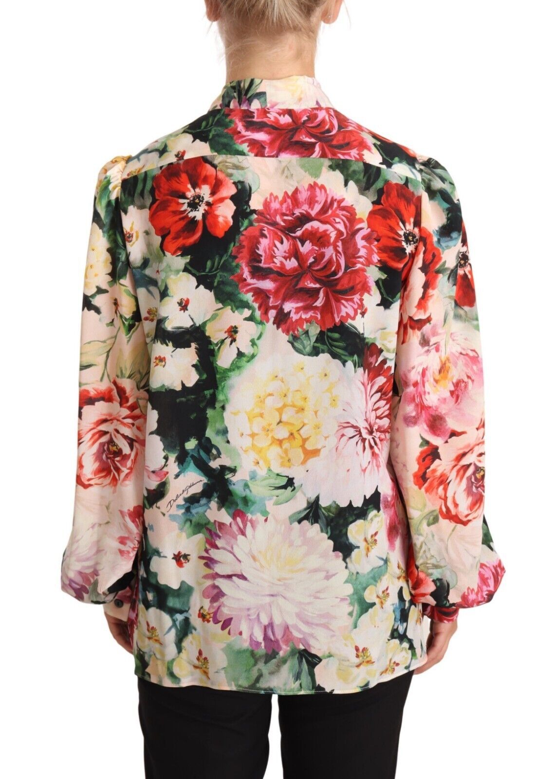 Elegant Floral Silk Ascot Blouse