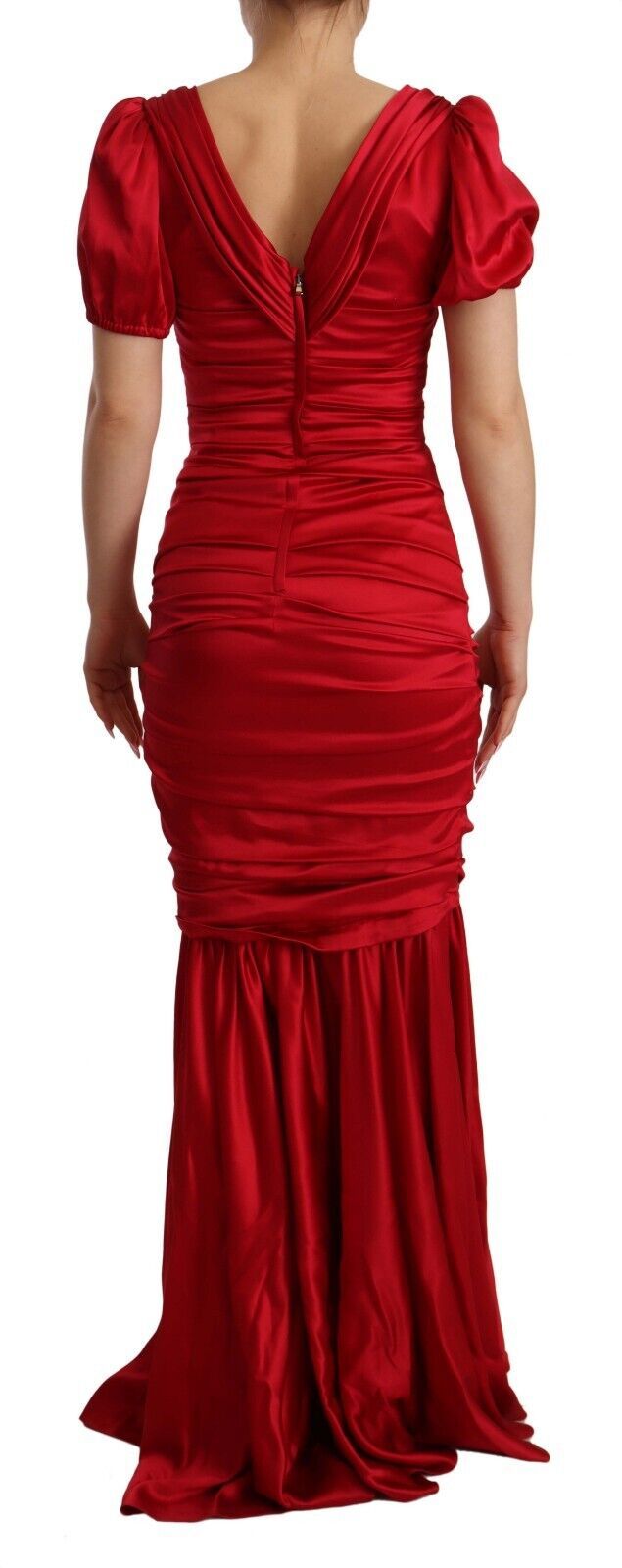 Elegant Red Silk Stretch Mermaid Dress