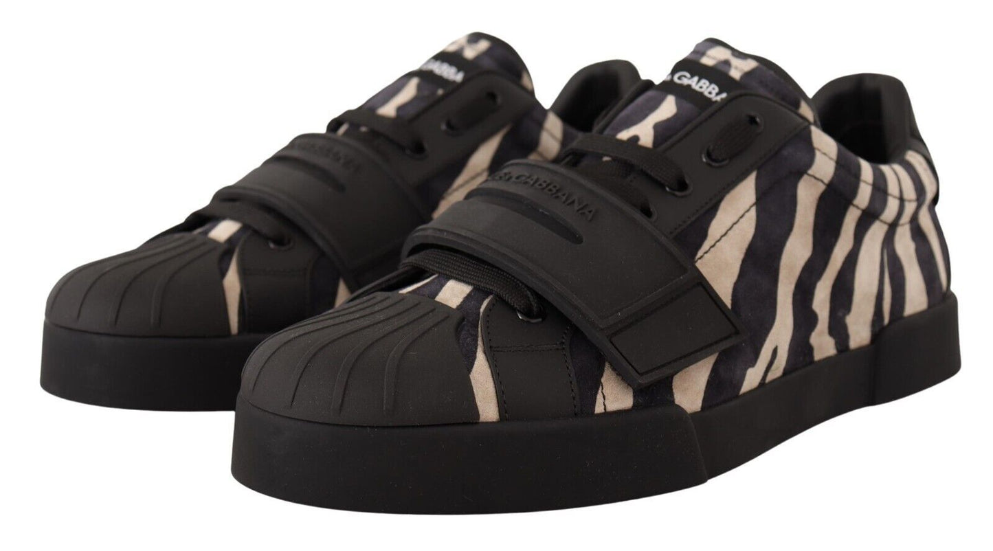 Zebra Inspired Suede Sneakers - Casual Luxury