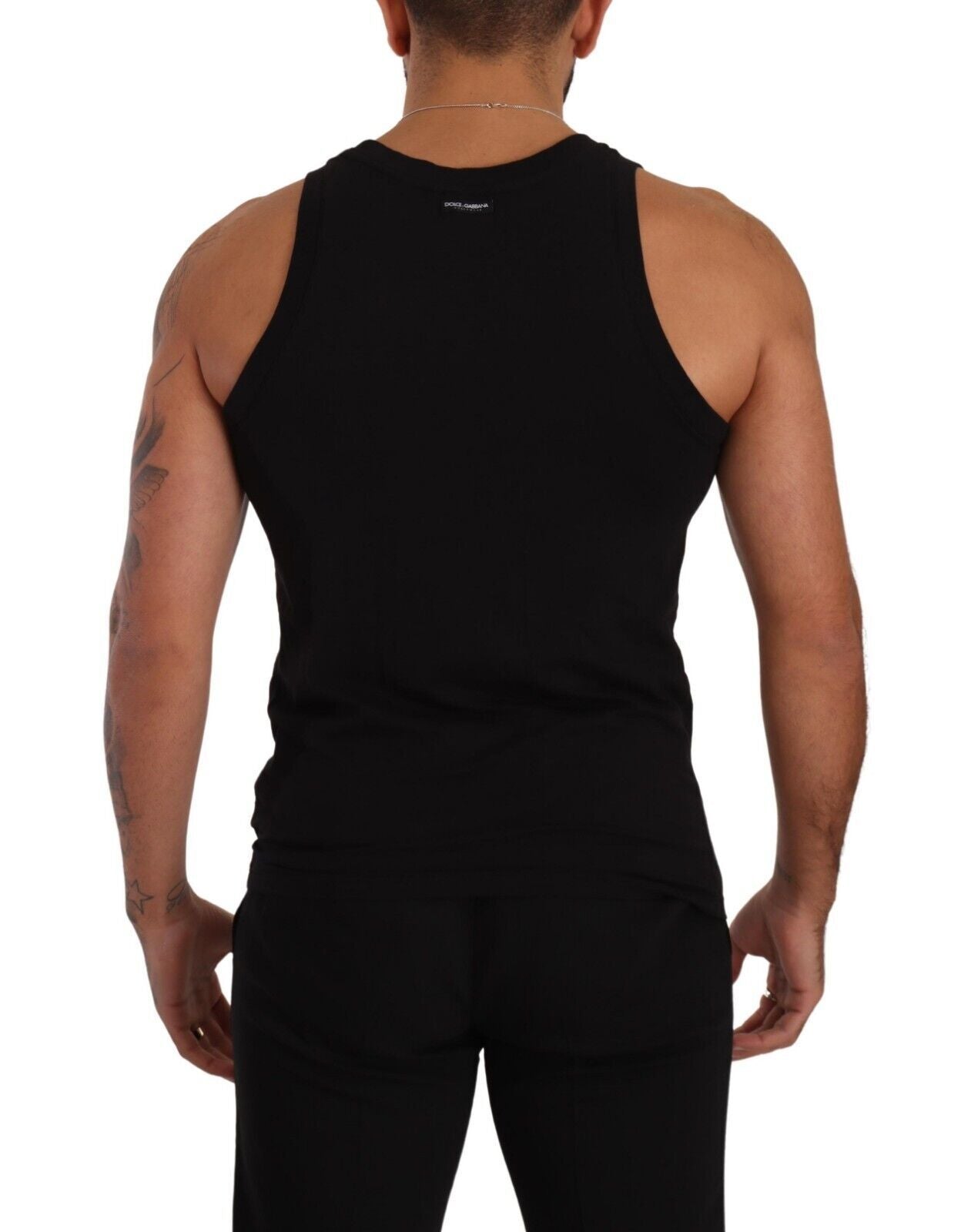 Elegant Black Cotton Tank Top