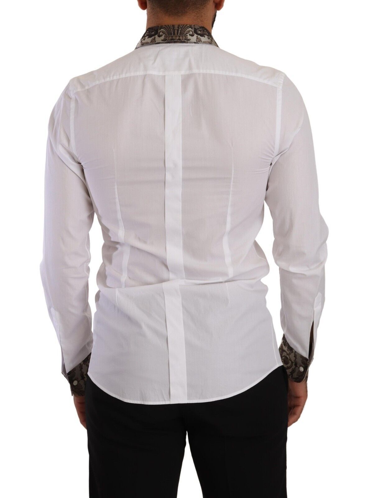 Elegant White Jacquard Dress Shirt