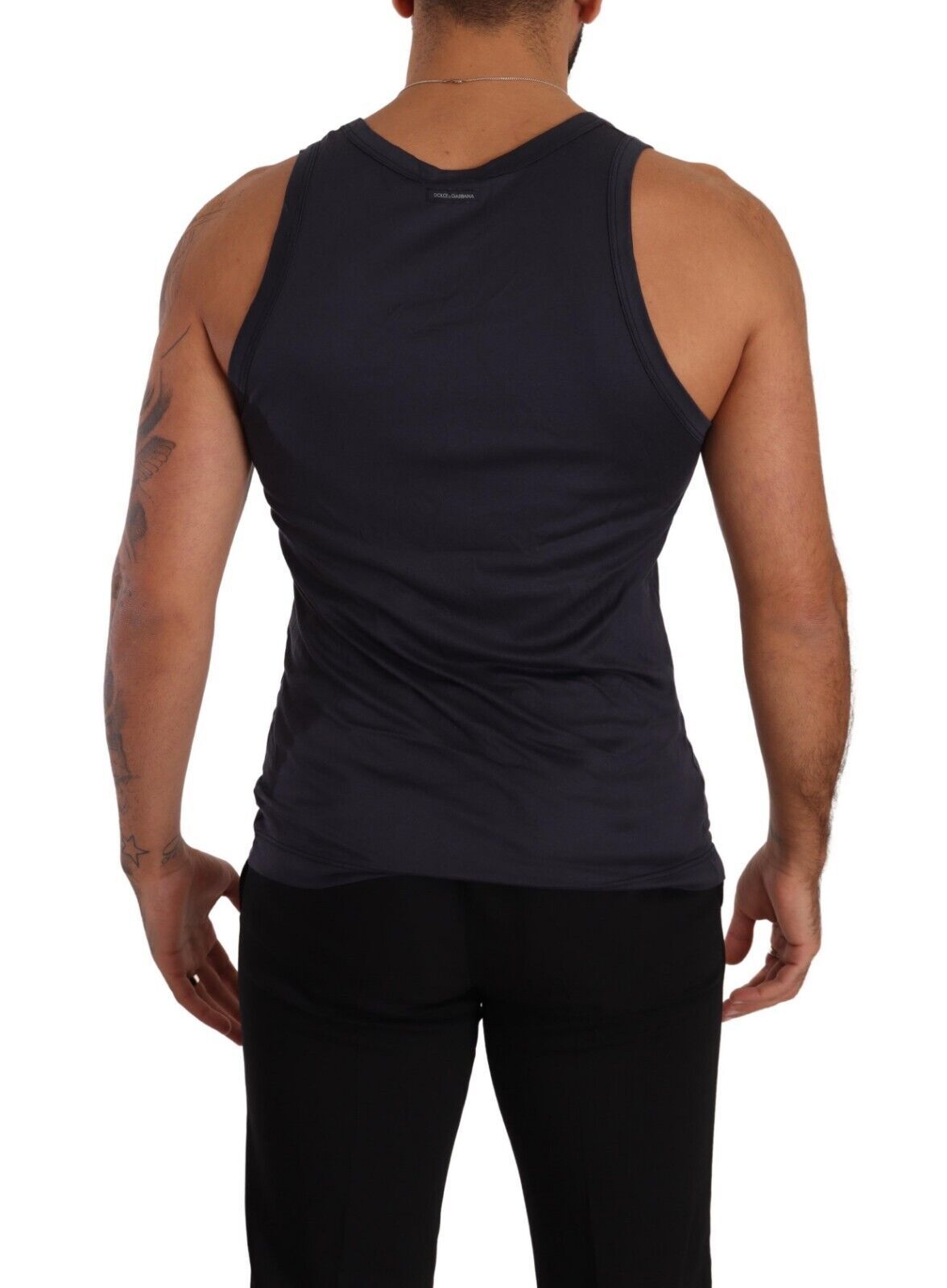 Navy Blue Modal Silk Tank Top Tee