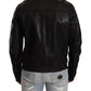 Elegant Black Bomber Leather Jacket