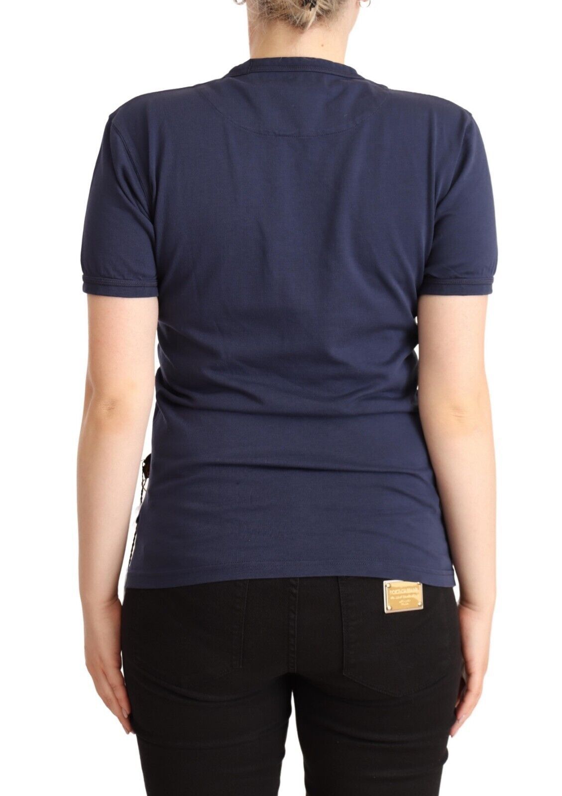 Navy Blue Cotton Crew Neck Tee