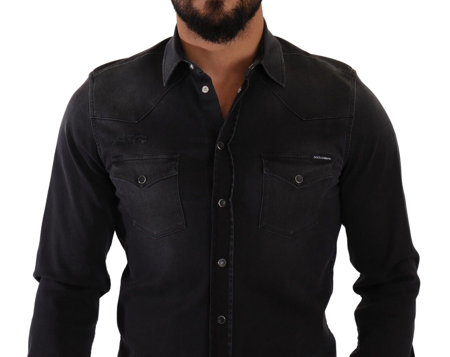 Elegant Slim Fit Denim Shirt