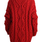 Ravishing Red Virgin Wool Cardigan