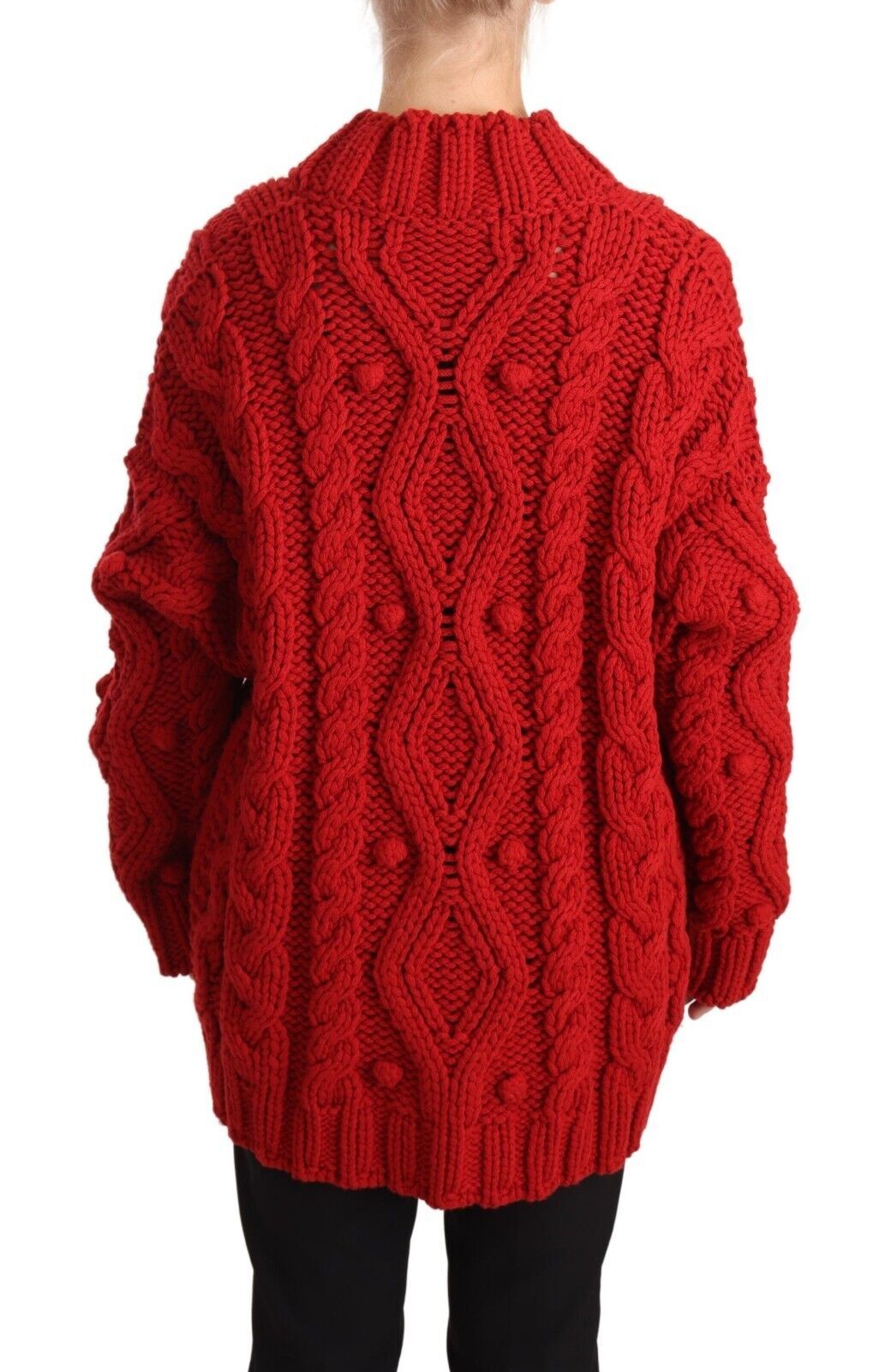 Ravishing Red Virgin Wool Cardigan