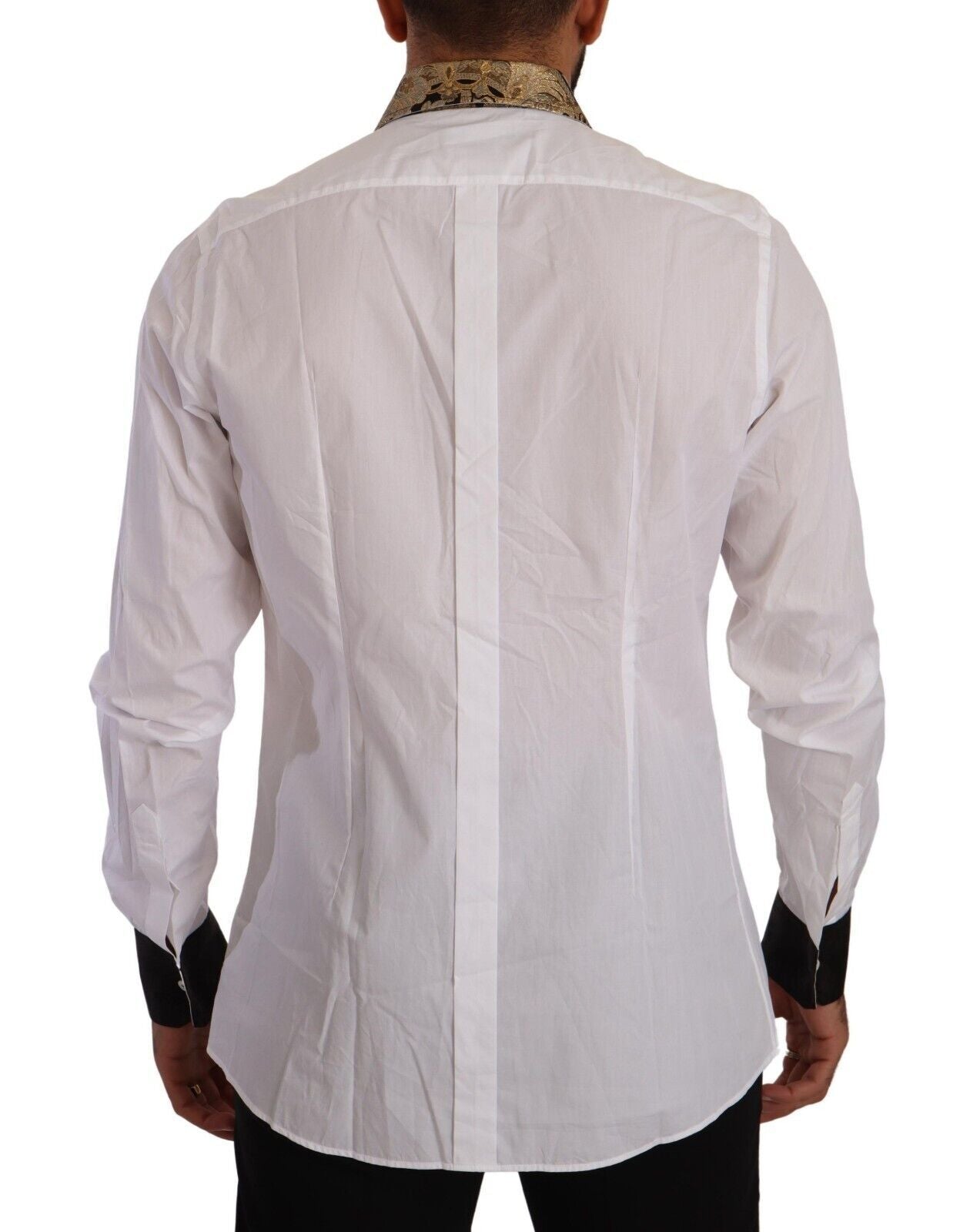 Elegant Gold Cotton Dress Shirt