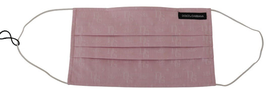 Elegant Pink Pleated Cotton Face Mask