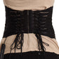 Black Interlaced Corset Polyester Waist Top